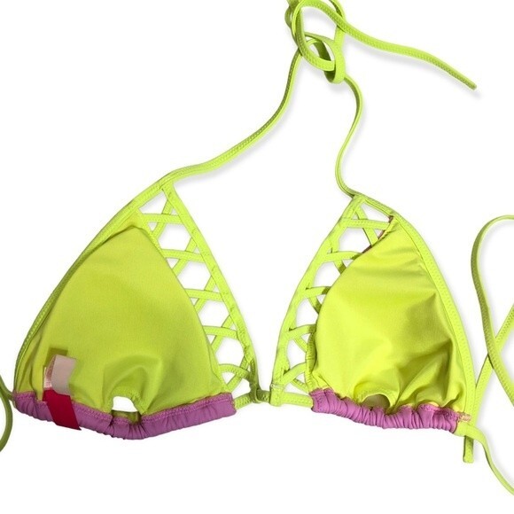 Victoria’s Secret Neon Padded Reversible Triangle Swimtop - Picture 2 of 4